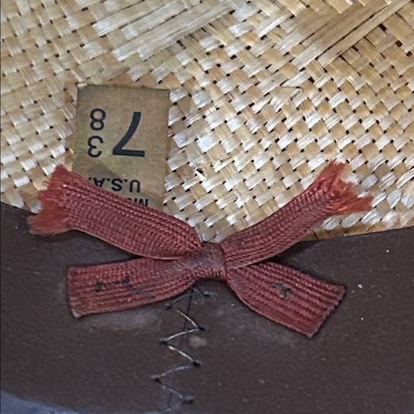 Tan Straw Cowboy Hat and leather interior band- rustic look by design - Picture 11 of 16